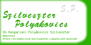 szilveszter polyakovics business card